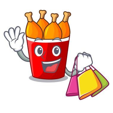 Kırmızı kova karikatür kızarmış tavuk alışveriş
