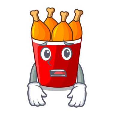 Büyük çizgi film kova kutusunda korkuyor kızarmış tavuk