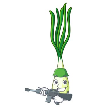 Ordu karakter yeşil soğan masada