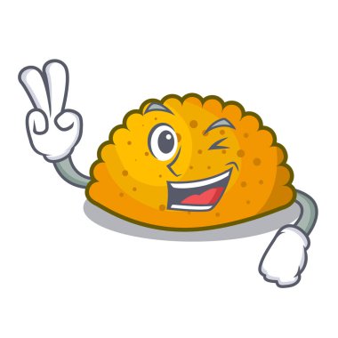 İki parmak plaka karikatür lezzetli kızarmış köftesi