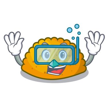 Dalış lezzetli kızarmış köftesi tabağı karikatür