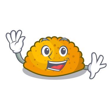 Lezzetli kızarmış köftesi tabağı karikatür sallayarak