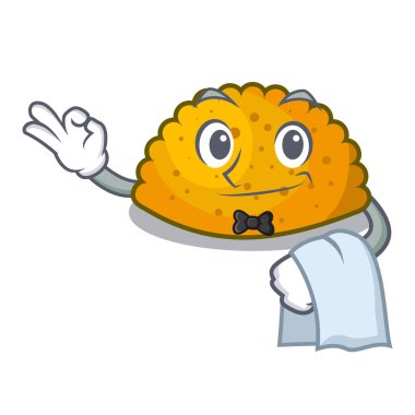 Maskot izole kızarmış garson köftesi