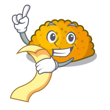 Menü ile maskotu izole köftesi kızarmış