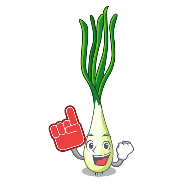 Espuma dedo cebolleta fresca aislado en la mascota — Vector de stock