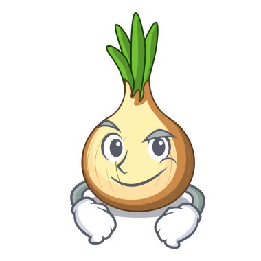 Çizgi film sepet vektör çizim Smirking sarı soğan