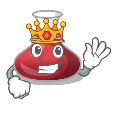 Kral kırmızı şarap sürahi maskotu izole