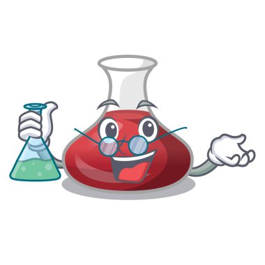 Profesör lezzetli kırmızı şarap ile karikatür sürahi