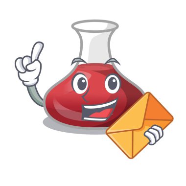 Zarf lezzetli kırmızı şarap ile karikatür sürahi ile