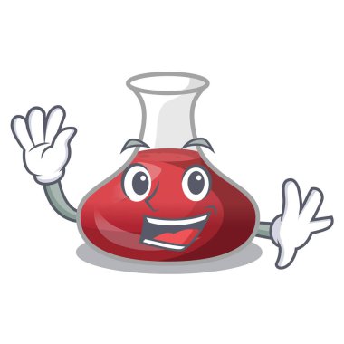 Çizgi film sürahi ile lezzetli kırmızı şarap sallayarak