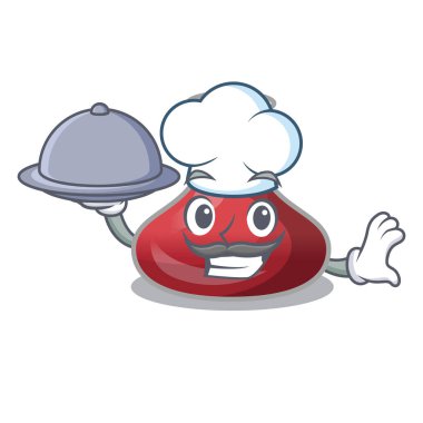 Şef yemek şarap sürahi tablo karikatür ile