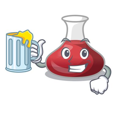 Tablo karikatür ile suyu şarap sürahi