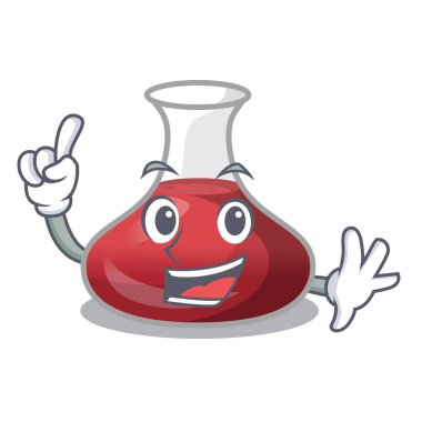 Parmak kırmızı şarap sürahi maskotu izole