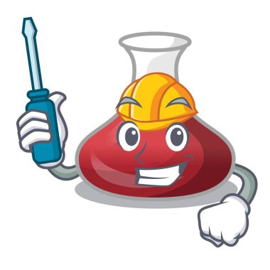 Otomotiv kırmızı şarap sürahi maskotu izole