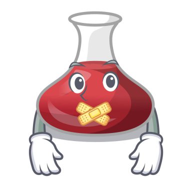 Sessiz kırmızı şarap sürahi maskotu izole