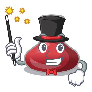 Sihirbaz kırmızı şarap sürahi maskotu izole