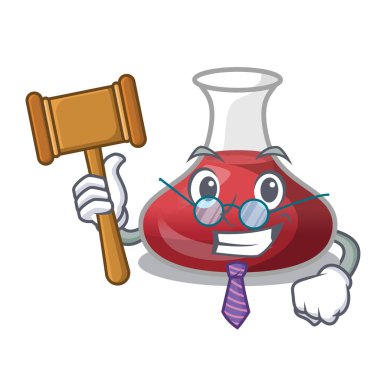 Maskot izole kırmızı şarap sürahi Yargıç