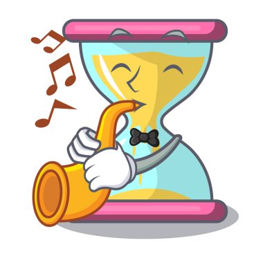 Trompet modern kum saati ile tablo karikatür