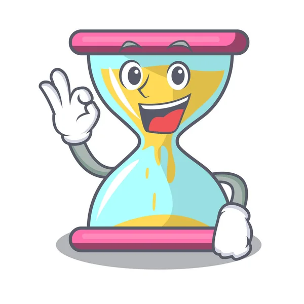 Vale reloj de arena de dibujos animados en la hora del amanecer — Vector de stock