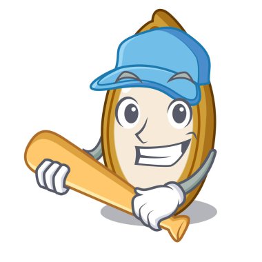 İskambil beyzbol kabak tohumu bir karikatür kase