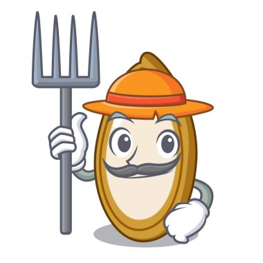 Çiftçi kabak tohumu bir karikatür kase