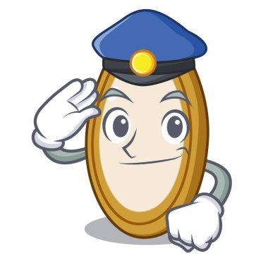 Polis kabak tohumu bir karikatür kase