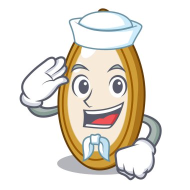 Denizci kabak tohumu bir karikatür kase