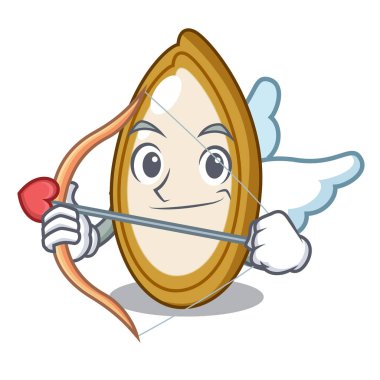 Aşk tanrısı kabak tohumu bir karikatür kase