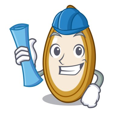 Mimar balkabağı tohumları kase karikatür masada