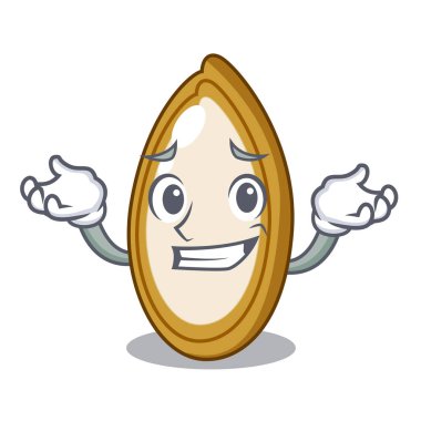 Çizgi film masada kapta sırıtan balkabağı tohumları