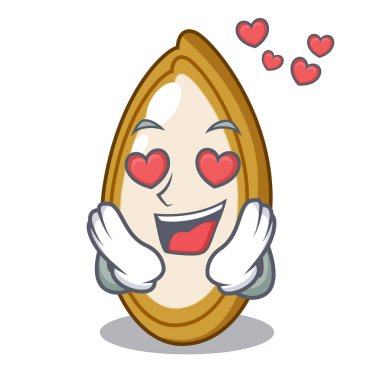 Aşk Taze kabak çekirdeği içinde plaka karikatür