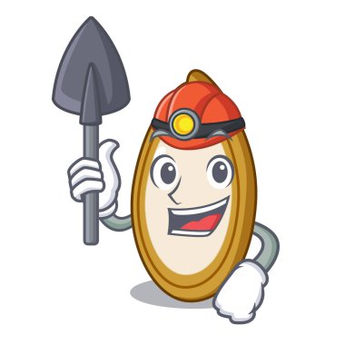 Madenci Taze kabak çekirdeği plaka karikatür