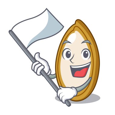 Maskot izole bayrak meyve kabak tohumu ile