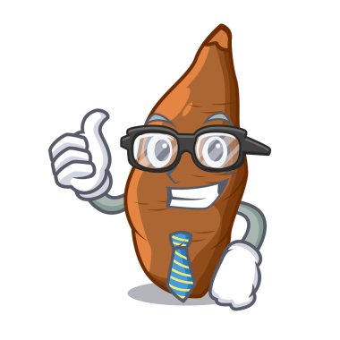 İşadamı manyok kök plaka karikatür