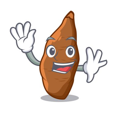 Manyok kök plaka karikatür sallayarak