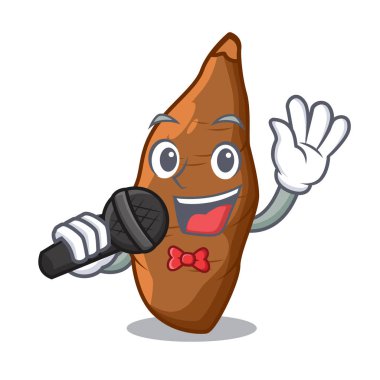 Singing olgun manyok karikatür masada