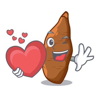 Kalp karikatür tablo ile olgun manyok