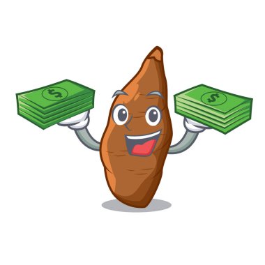 Çizgi film masada para olgun manyok ile