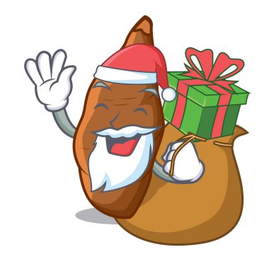 Noel Baba hediye taze manyok maskotu izole ile