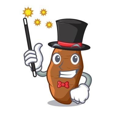 Sihirbaz taze manyok maskotu izole