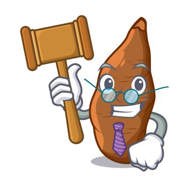 Yargıç taze manyok maskotu izole