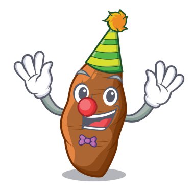 Palyaço taze manyok maskotu izole