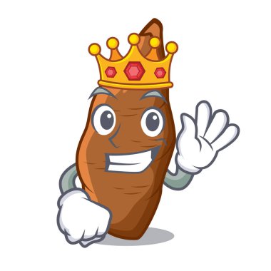 Kral taze manyok maskotu izole