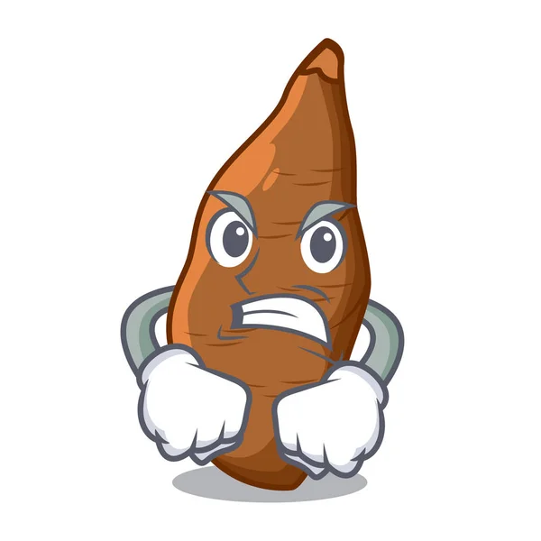 Thumbs up cassava root on the plate cartoon — Stok Vektor © kongvector