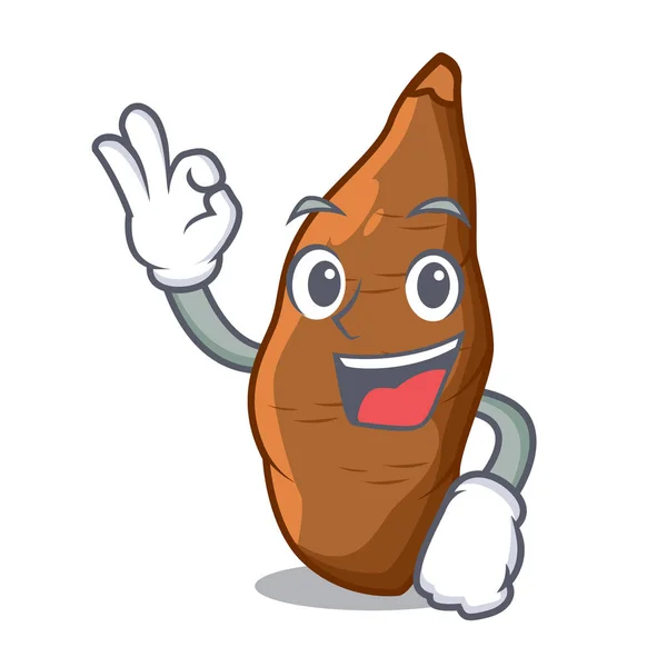 Okay cassava root on the plate cartoon — Stock Illustration Okay cassava root on the plate cartoon Stock Illustration