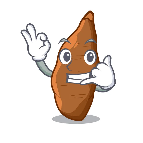 Call me fresh cassava isolated on the mascot — Stock Illustration Call me fresh cassava isolated on the mascot Royalty Free Stock Illustrations