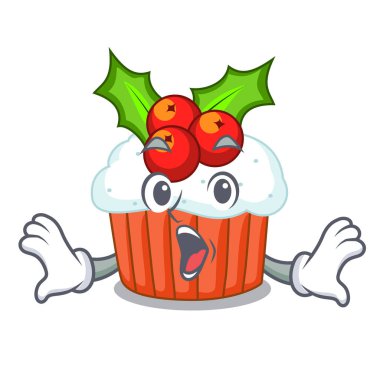 Parti için sürpriz bir şekilde dekore edilmiş Noel kek karikatür