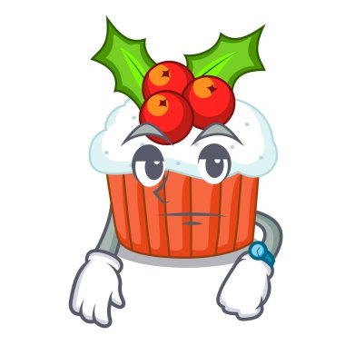 Maskot izole lezzetli Noel kek bekliyor