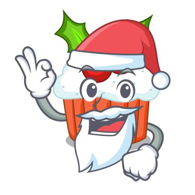 Santa lezzetli Noel kek maskotu izole