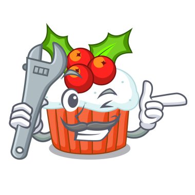 Maskot izole mekanik lezzetli Noel kek